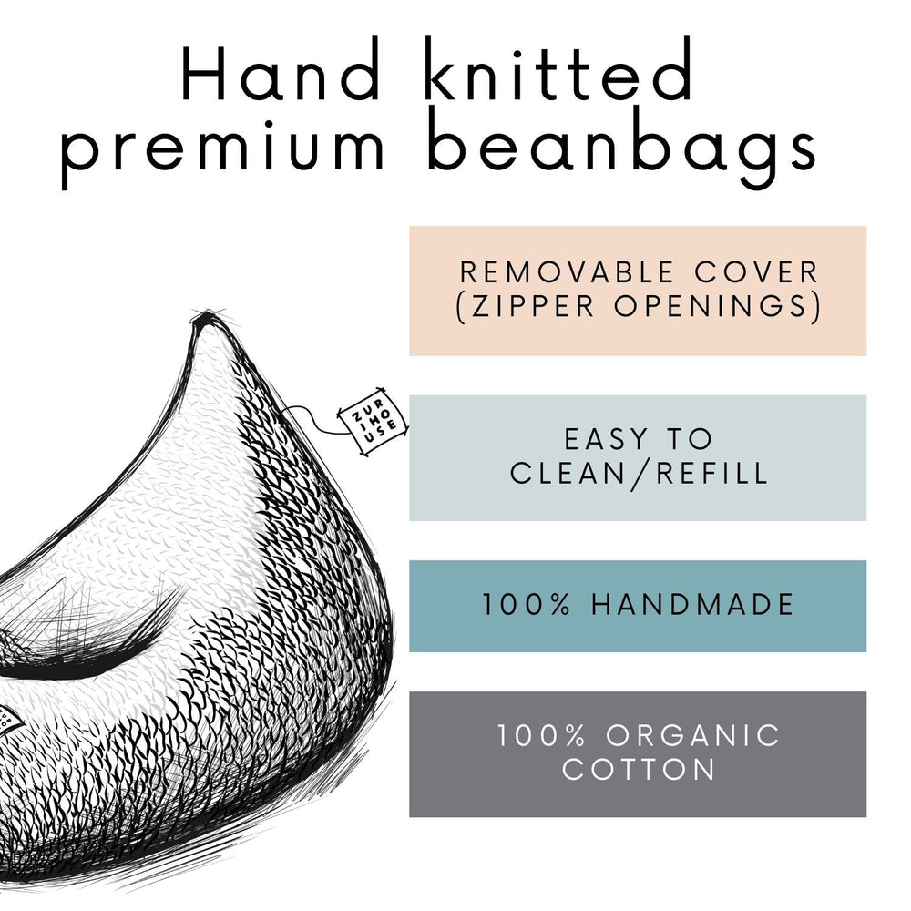Marl Mint Handmade Knitted Bean Bag