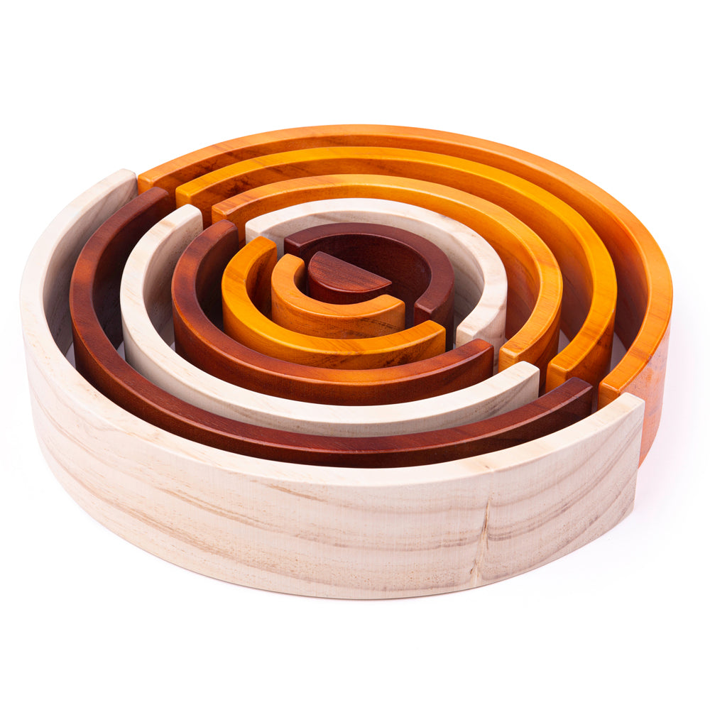 Large Rainbow Stacking Toy - Natural Wood