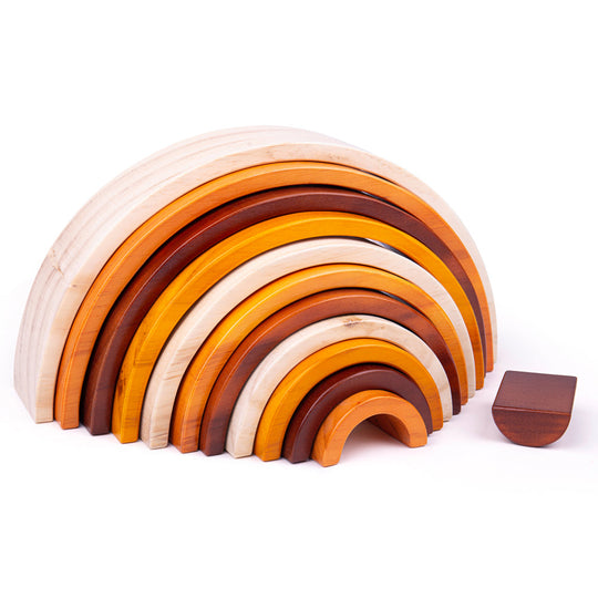 Large Rainbow Stacking Toy - Natural Wood