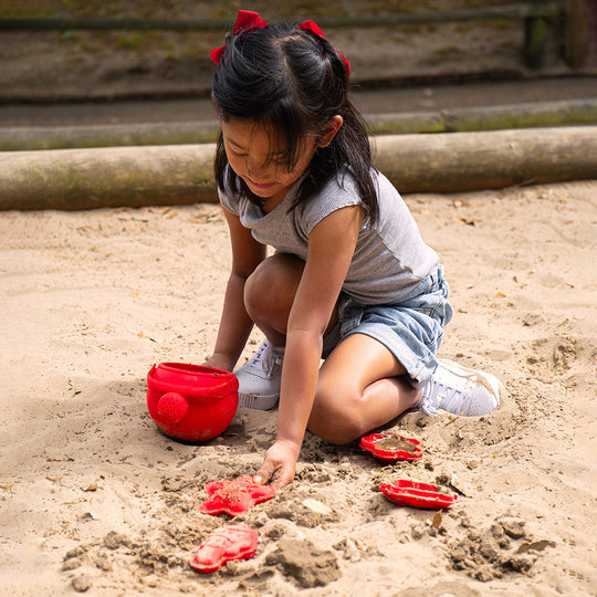 Silicone Beach Toys Bundle (5 Pieces) - Cherry Red