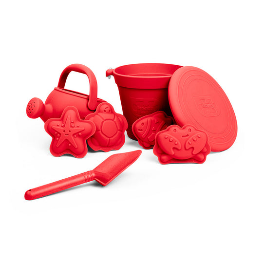 Silicone Beach Toys Bundle (5 Pieces) - Cherry Red