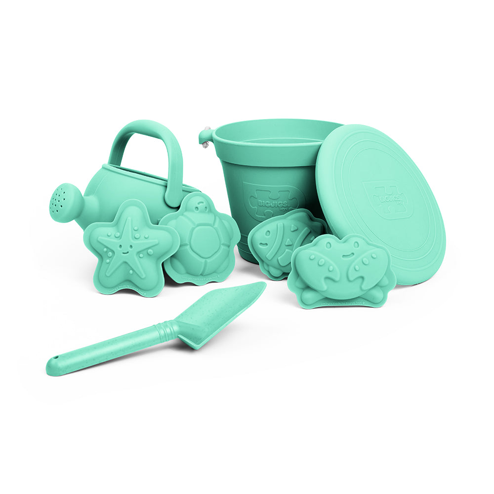 Silicone Beach Toys Bundle (5 Pieces) - Eggshell Green