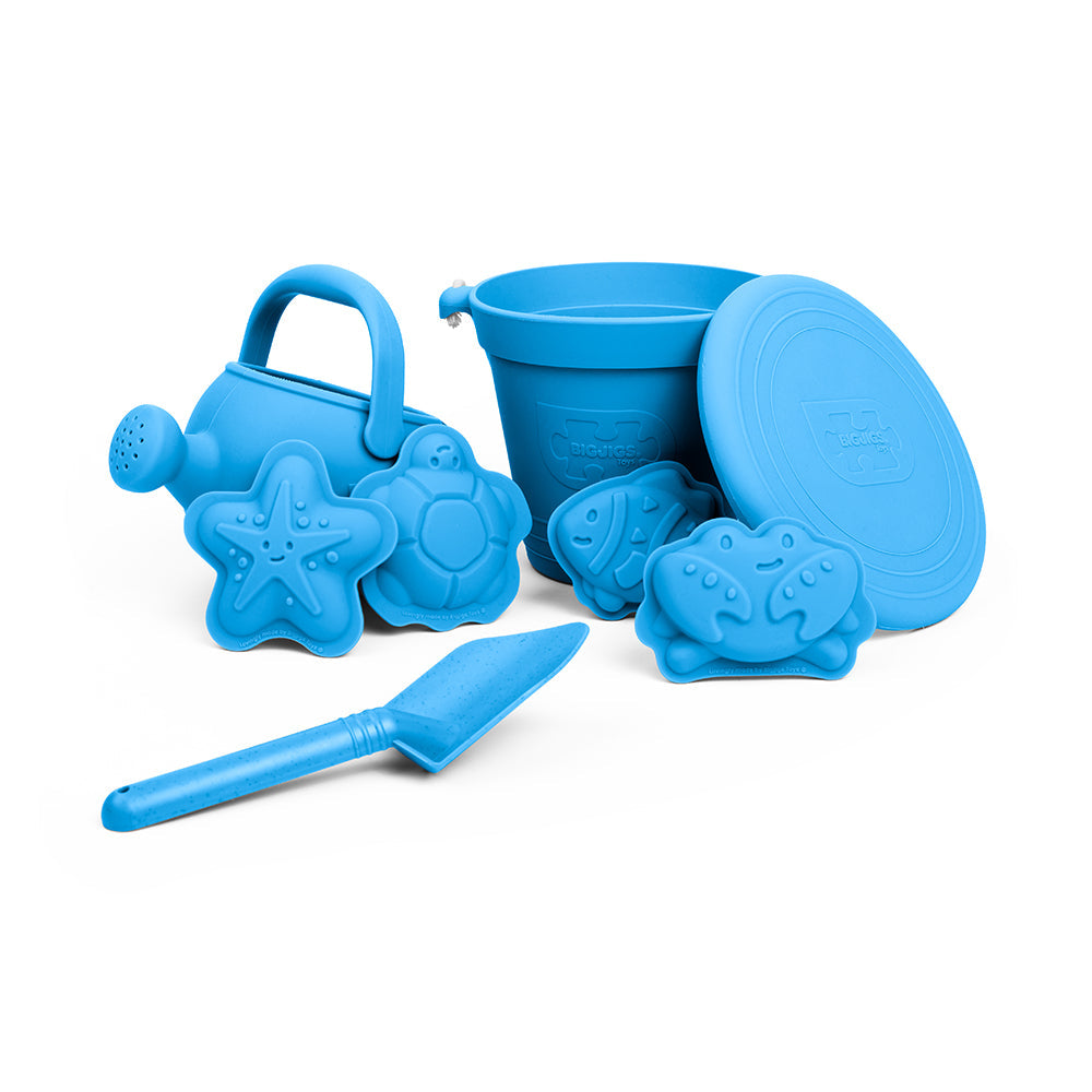 Silicone Beach Toys Bundle (5 Pieces) - Ocean Blue