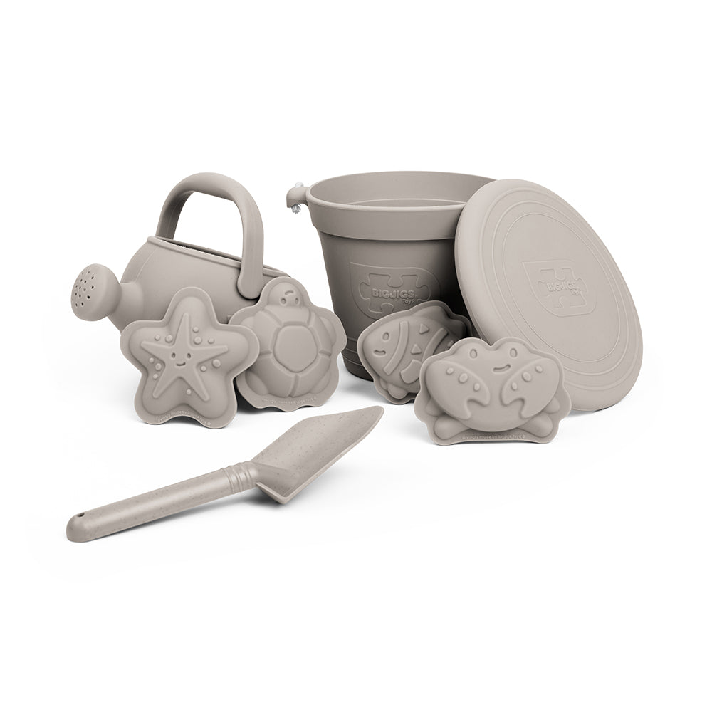Silicone Beach Toys Bundle (5 Pieces) - Stone Grey