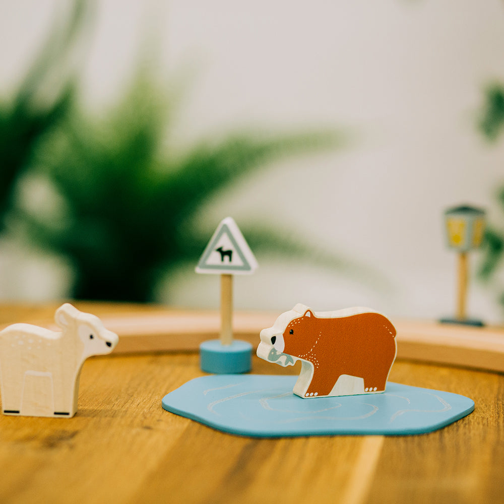 Woodland Animal Wood Train Set