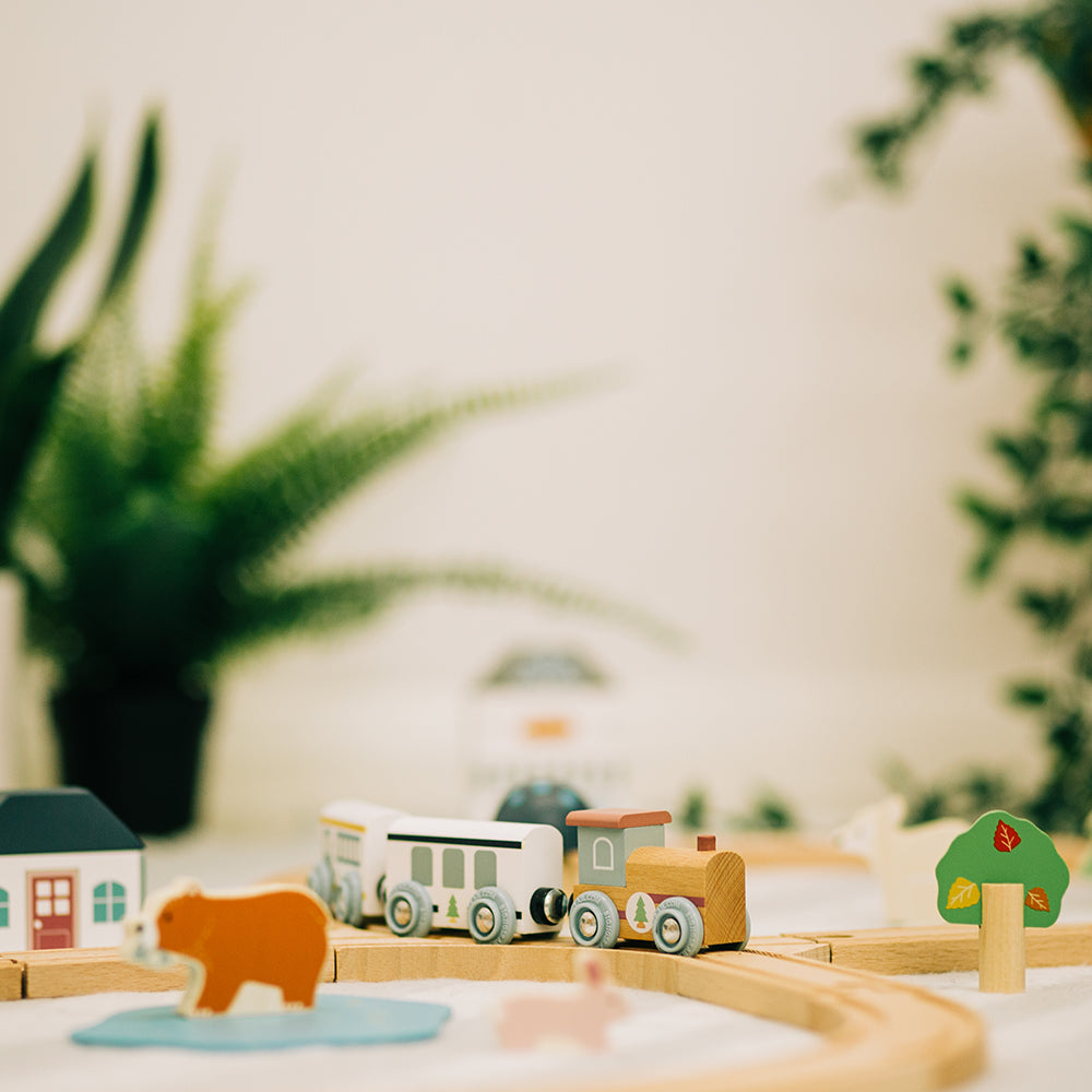 Woodland Animal Wood Train Set