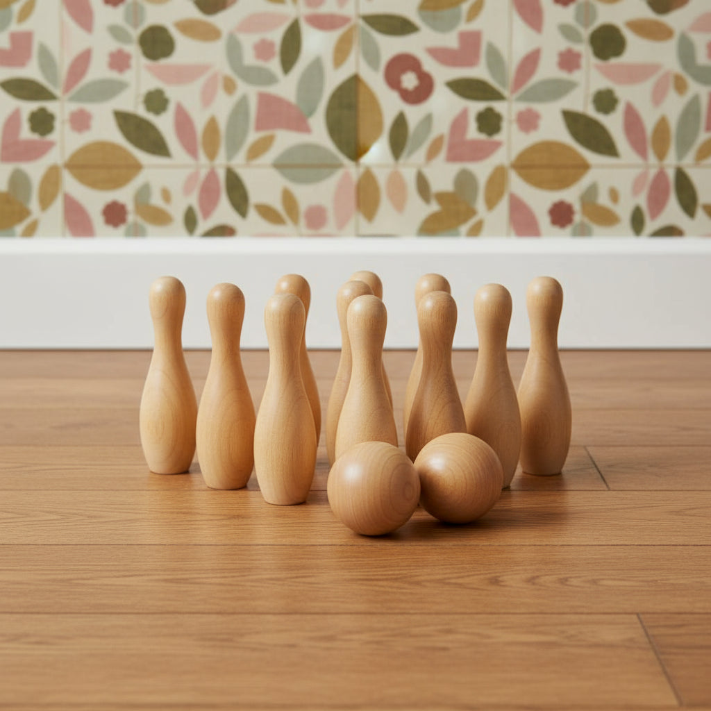 Wooden 10-Pin Bowling Set