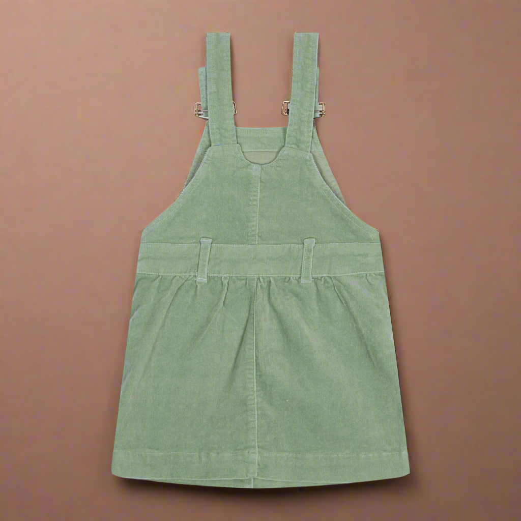 Reverse of sage green corduroy dress