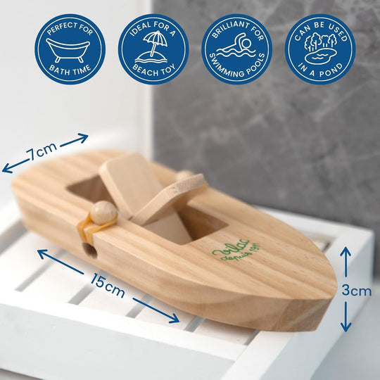 Boat Bath Toy - Elastic Band Powered