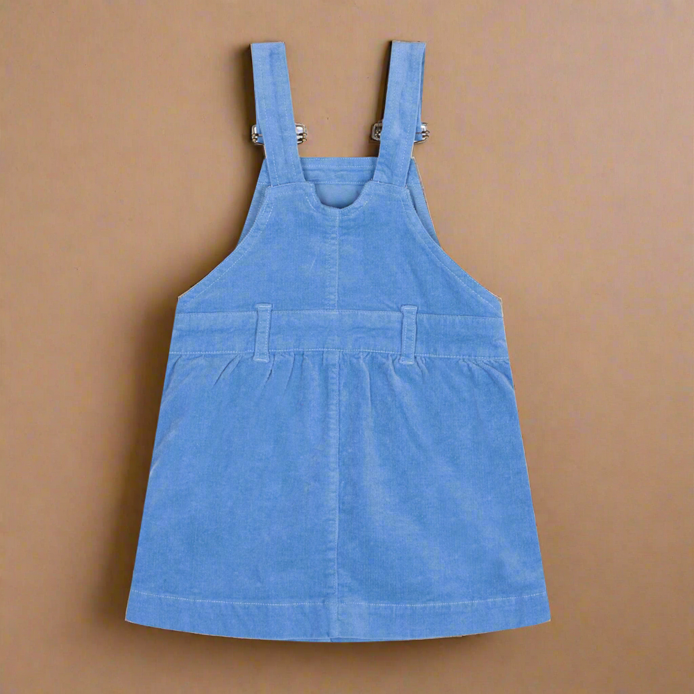 Reverse of blue corduroy dress