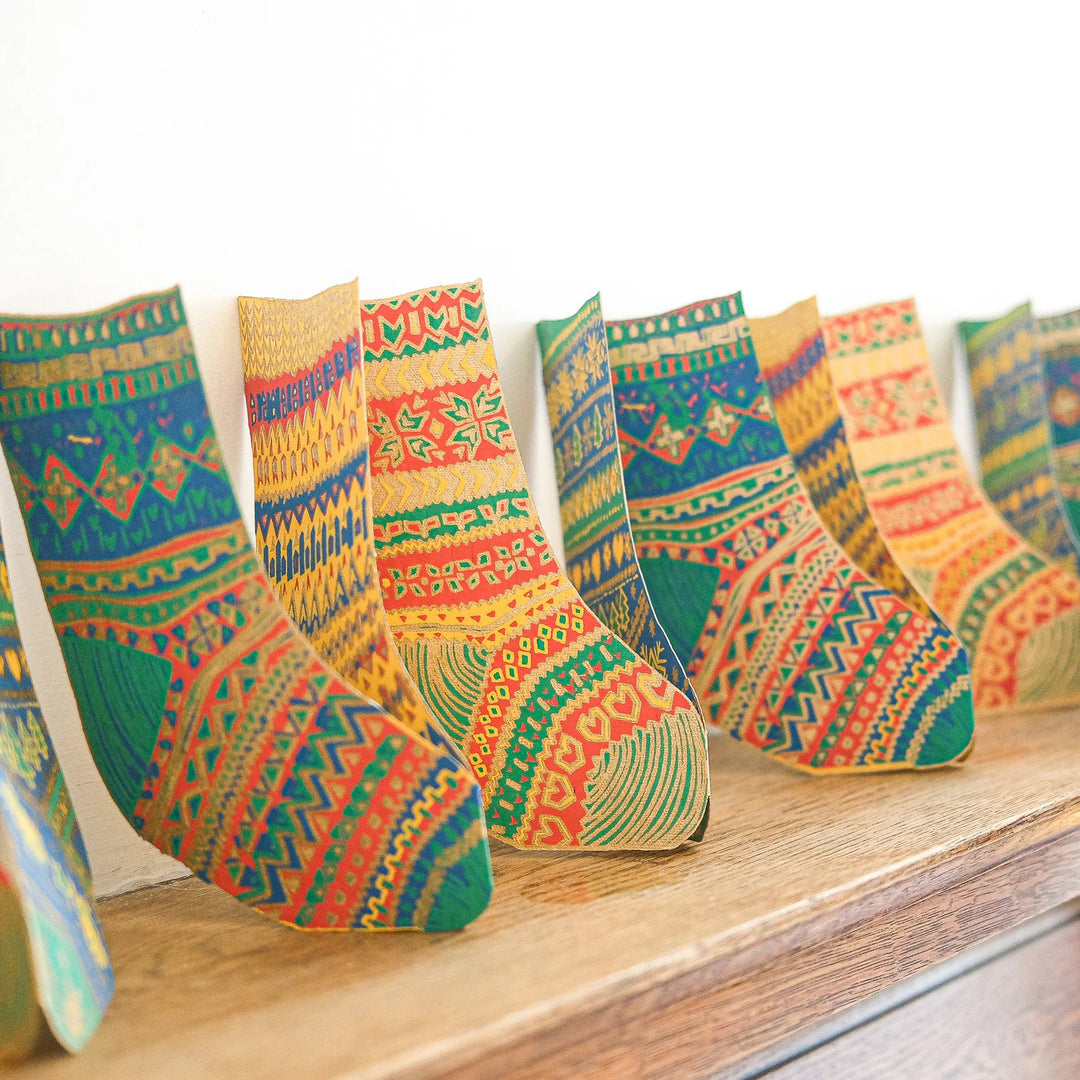 Recycled Paper Concertina Garland | Christmas Stockings