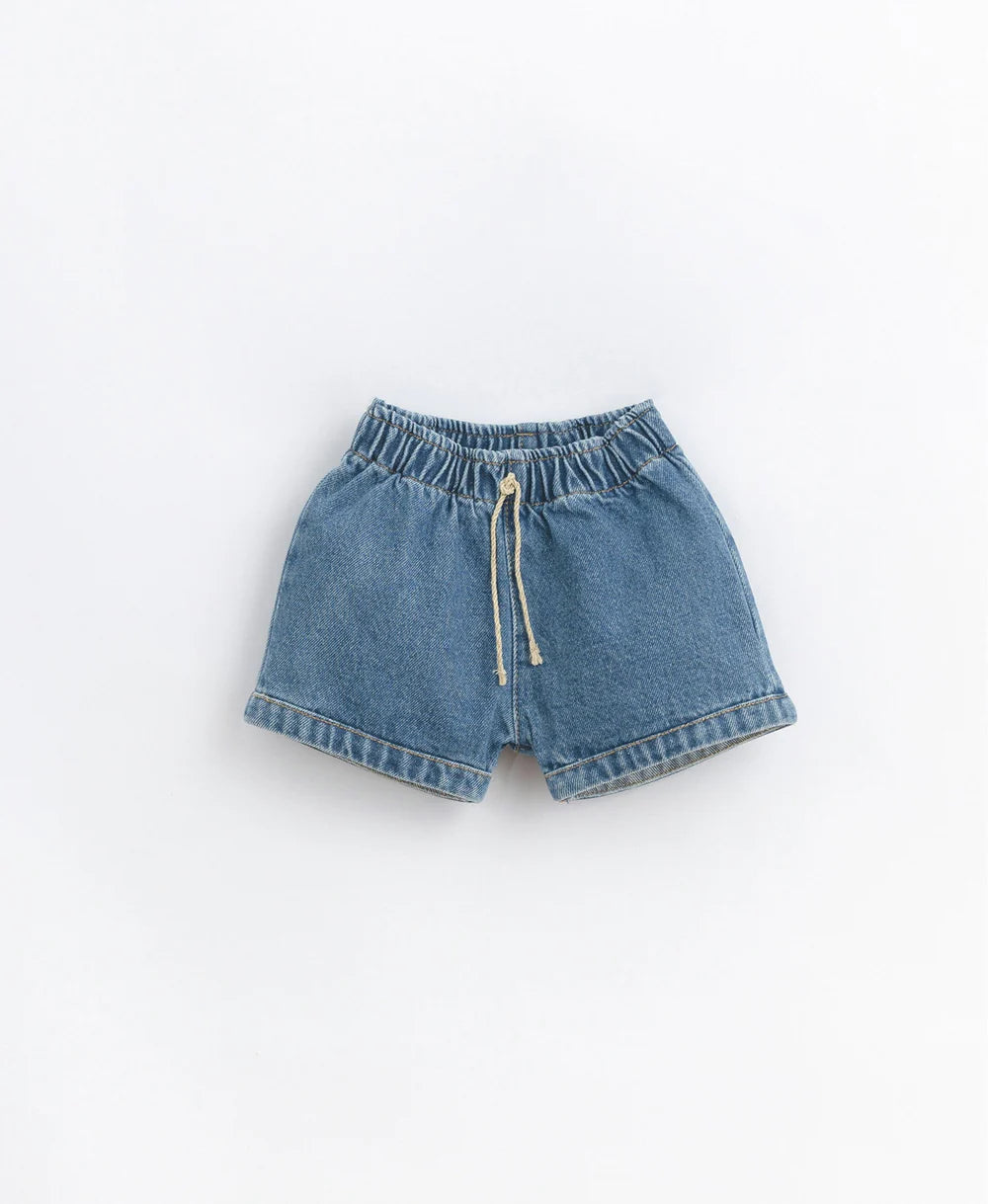 Denim Shorts with String Tie