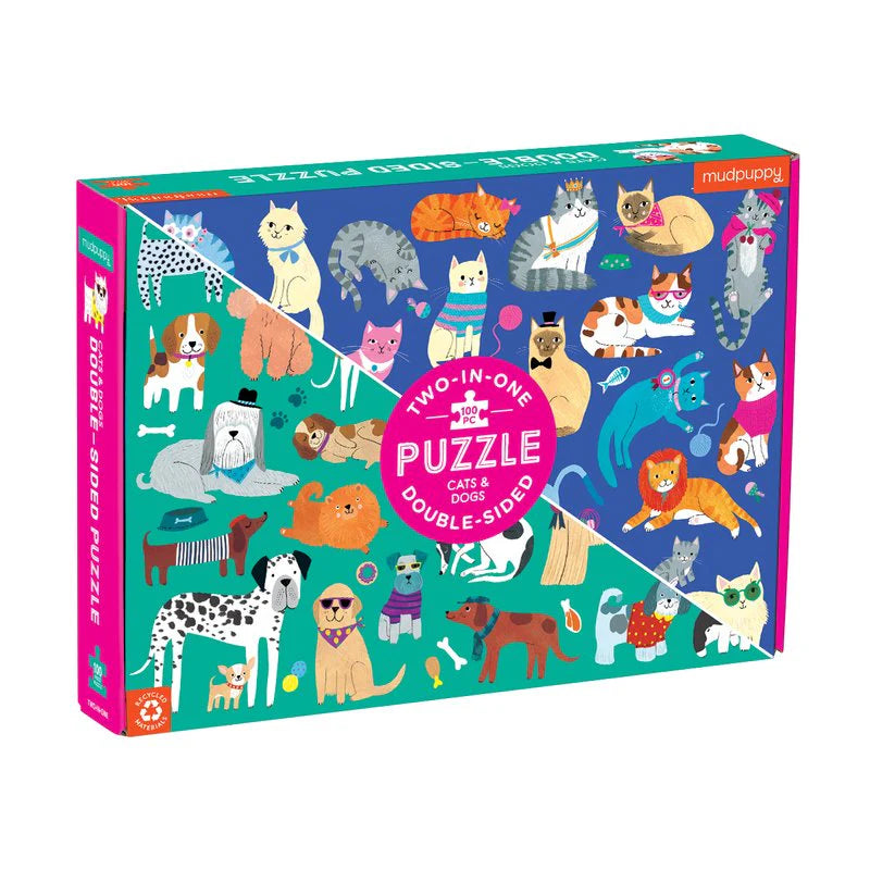 100 Piece Double Sided Puzzle | Cats & Dogs
