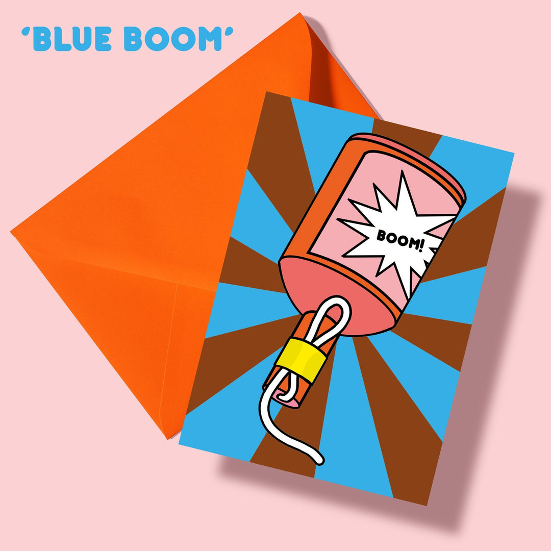 Greetings Card | The Design Dealership - Blue Party Popper