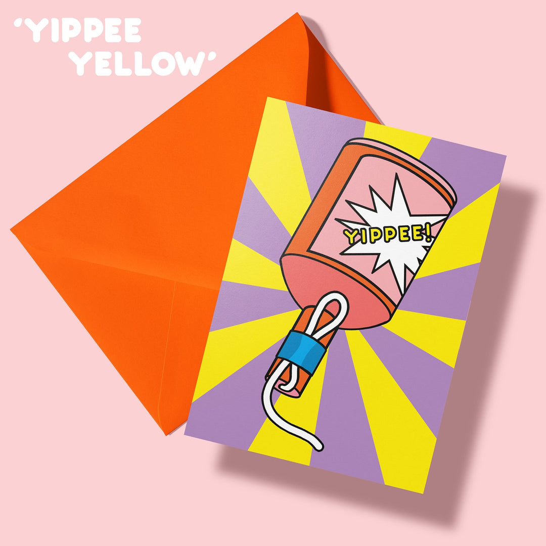 Greetings Card | The Design Dealership - Yellow Party Popper