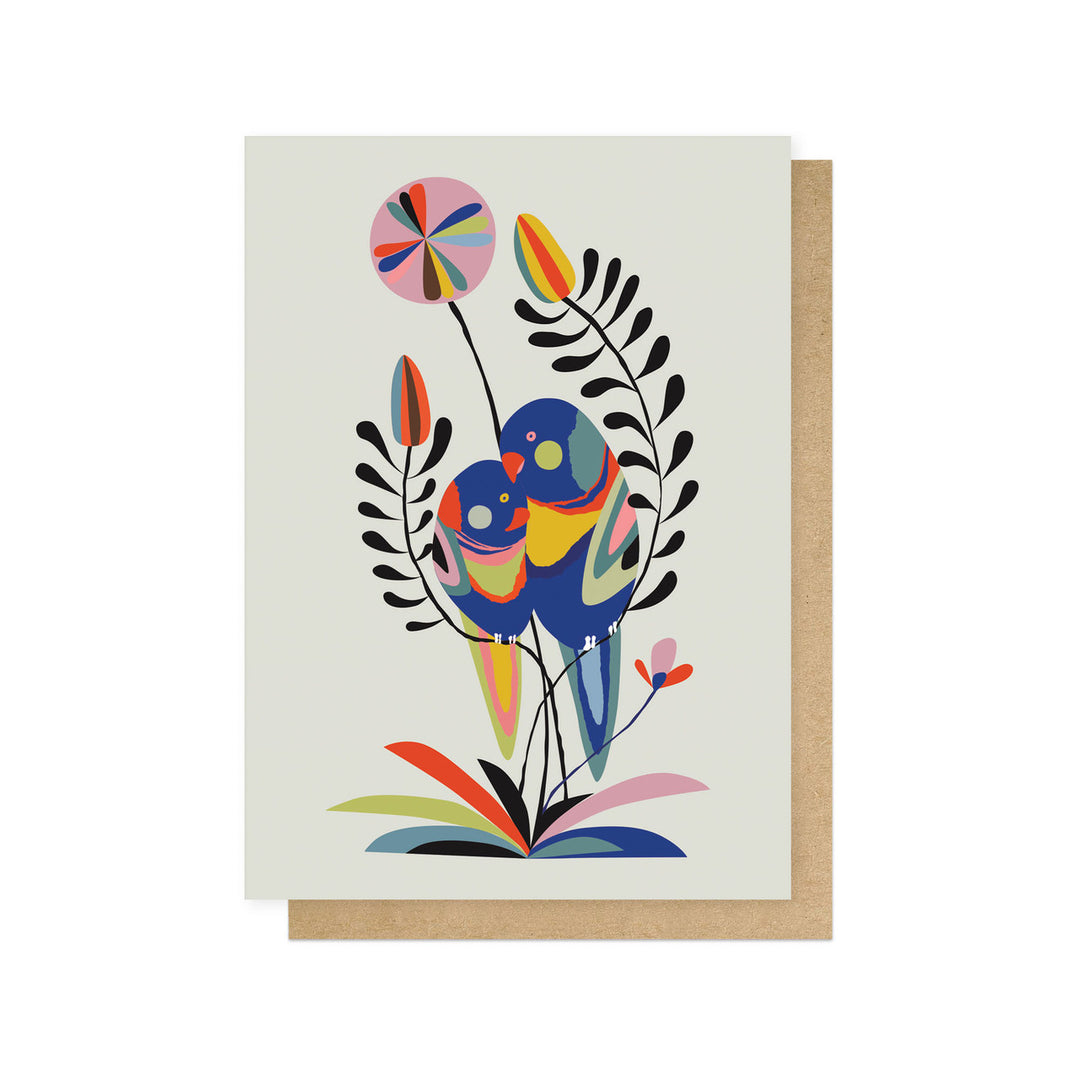 Greetings Card | Rachel Lee - Rainbow Lorikeets