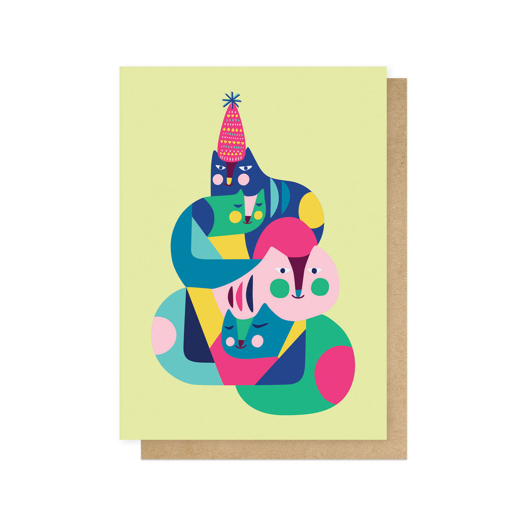 Greetings Card | Rachel Lee - Four Cosy Cats
