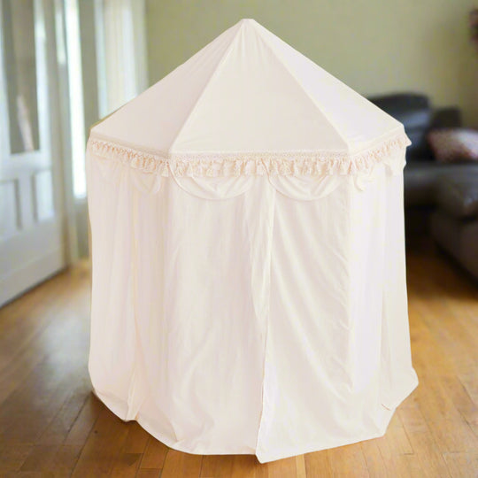 Image showing white pavilion play tent with the fabric canopy closed