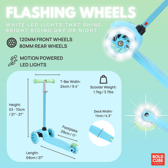 Teeny 3 Wheel Scooter - Blue and Green