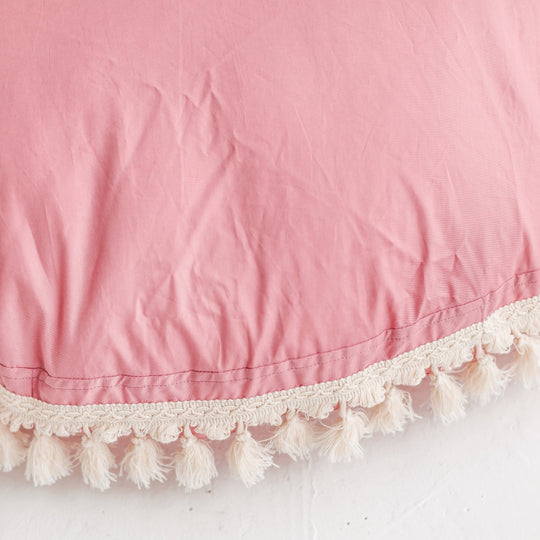 Large Floor Cushion - Rose With Tassels