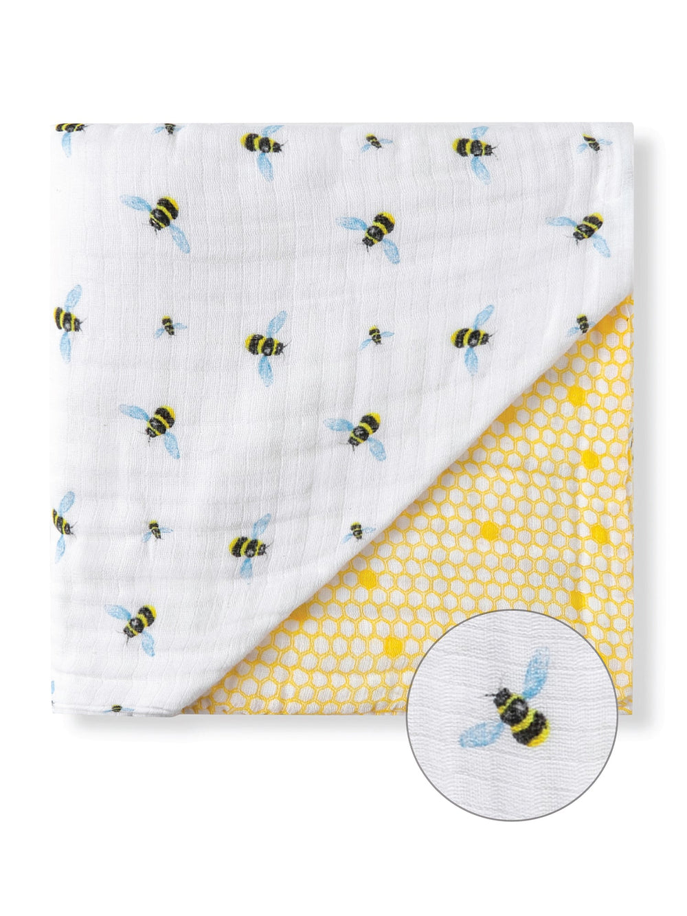 Organic Reversible Snug Blanket - Bees