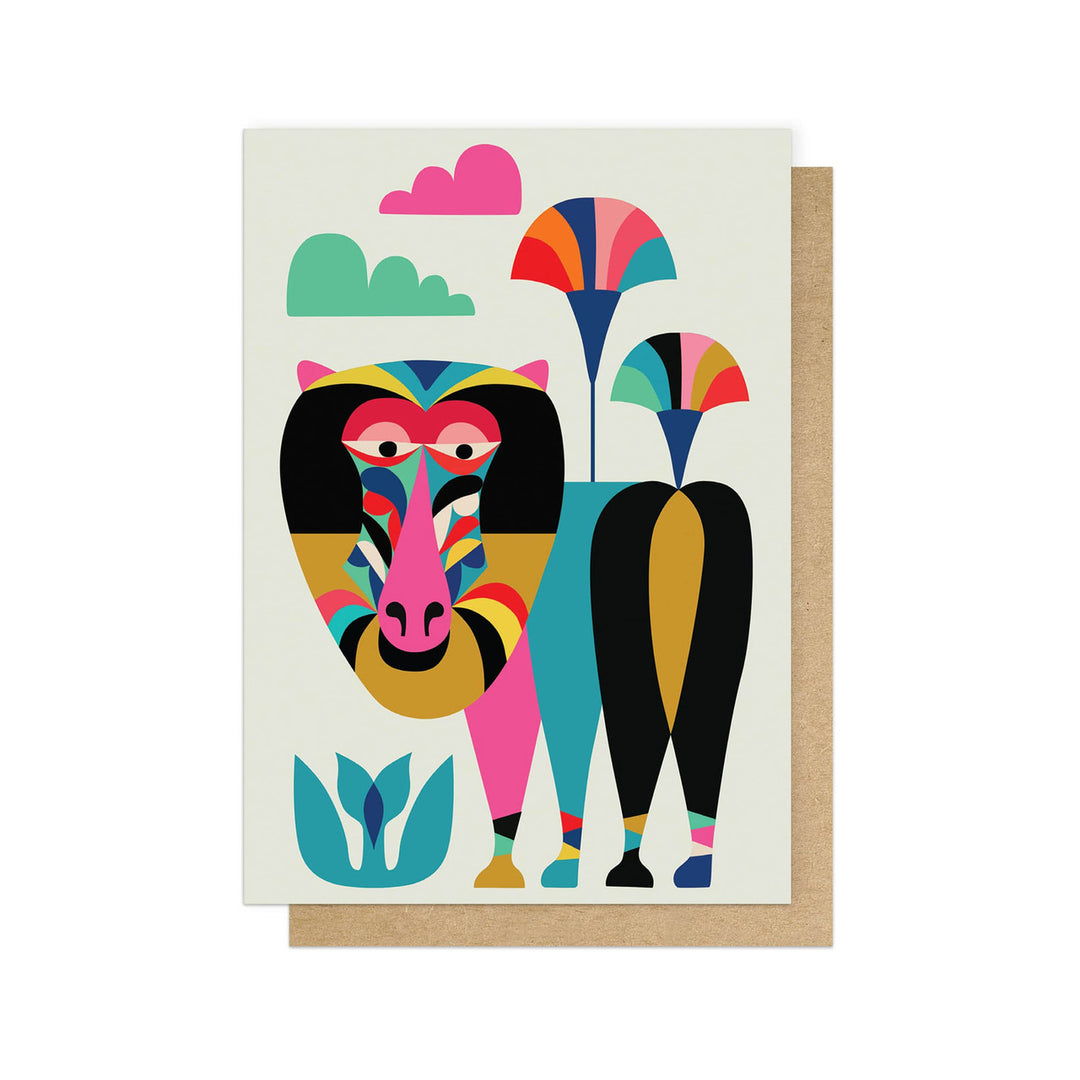 Greetings Card | Rachel Lee - Baboon