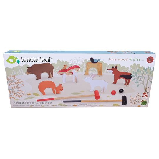 Tender Leaf Woodland Indoor Croquet Set packaging on a white background