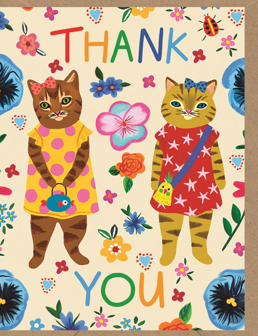 Thank-You Cards Pack Of 8 - Kitsch Cats