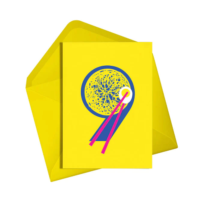 Greetings Card | Alphablots - 9 Nine Noodles