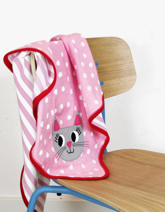 Organic Cat Applique Blanket