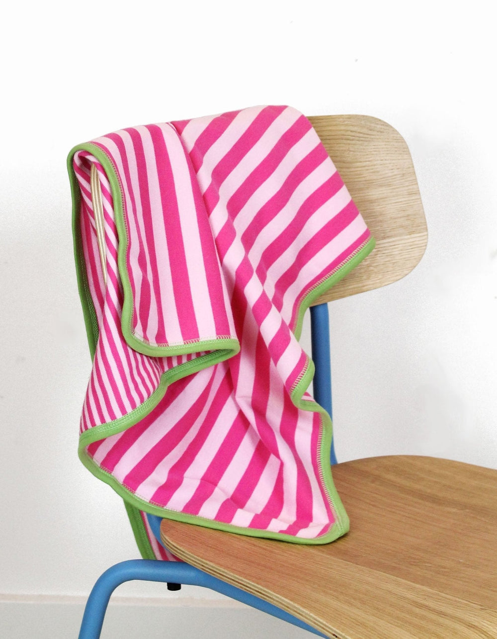 Organic Pink and Green Stripe Blanket