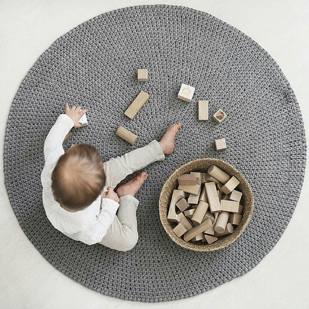 Crochet Moon Rug | Dark Grey