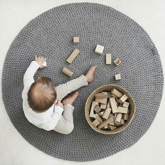 Crochet Moon Rug | Dark Grey