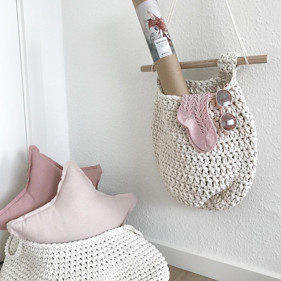Crochet Hanging Basket | Ivory