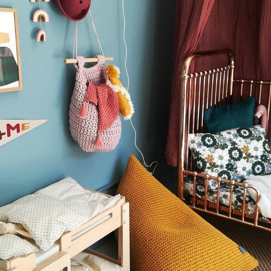 Crochet Hanging Basket | Pale Pink