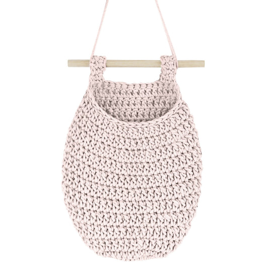 Crochet Hanging Basket | Pale Pink