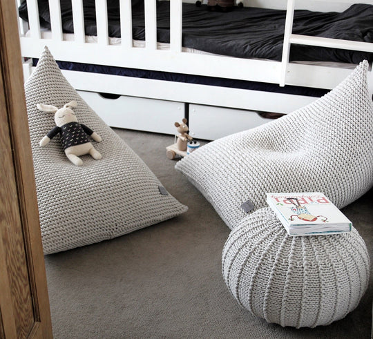 Oatmeal Handmade Knitted Bean Bag