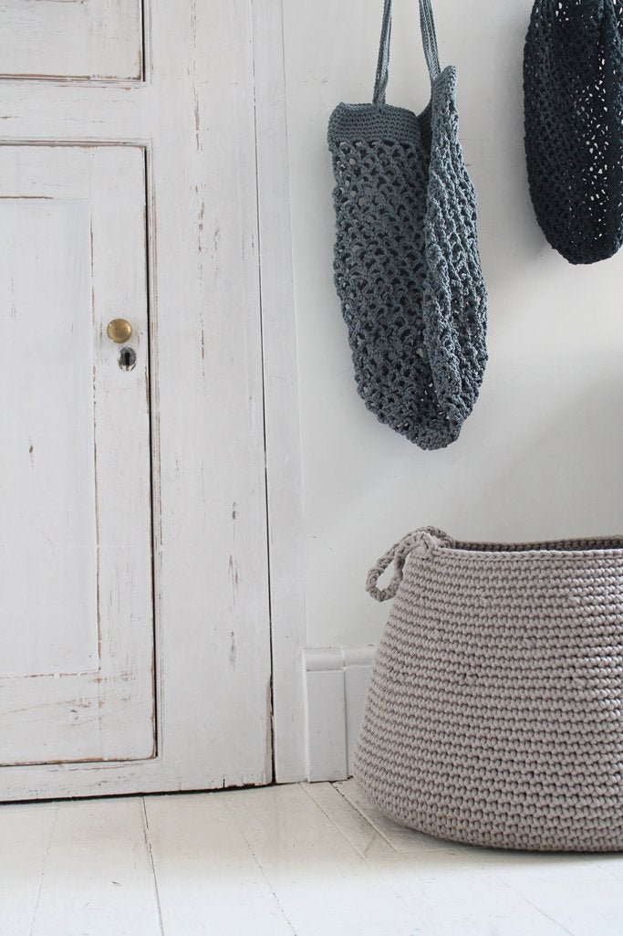 Crochet Basket, Size XL | Beige