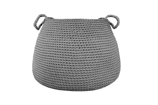 Crochet Basket, Size XL - Dark Grey