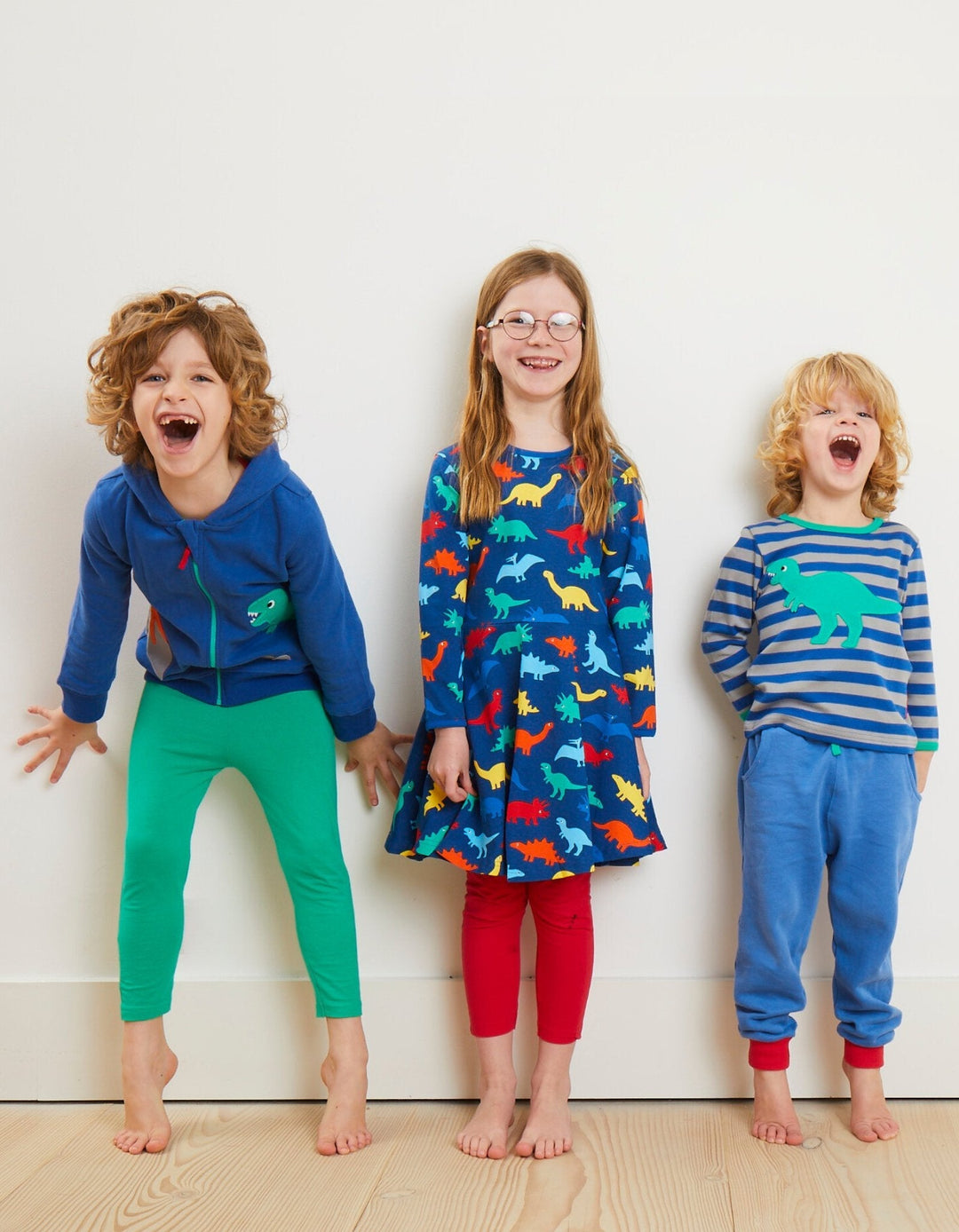 Organic T-Rex Applique Long-Sleeved T-shirt