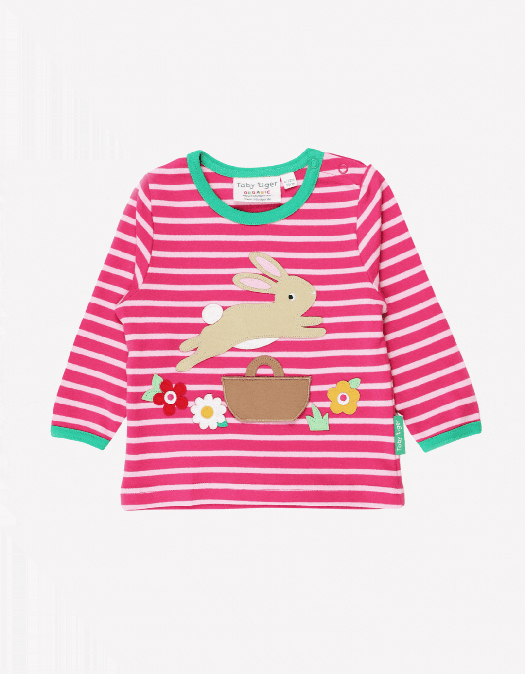 Organic Leaping Bunny Applique Long-Sleeved T-Shirt