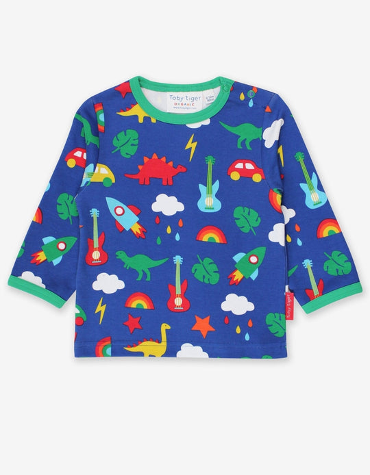 Organic Playtime Mix-Up Print Long-Sleeved T-Shirt