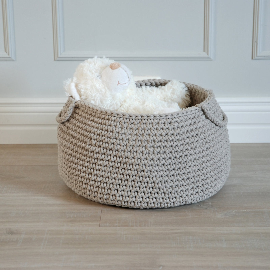 Crochet Basket, Size L - Beige