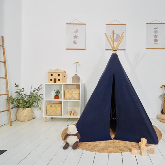 100% Cotton Canvas Ultra Anti-UV Play Teepee | Hettie - Midnight