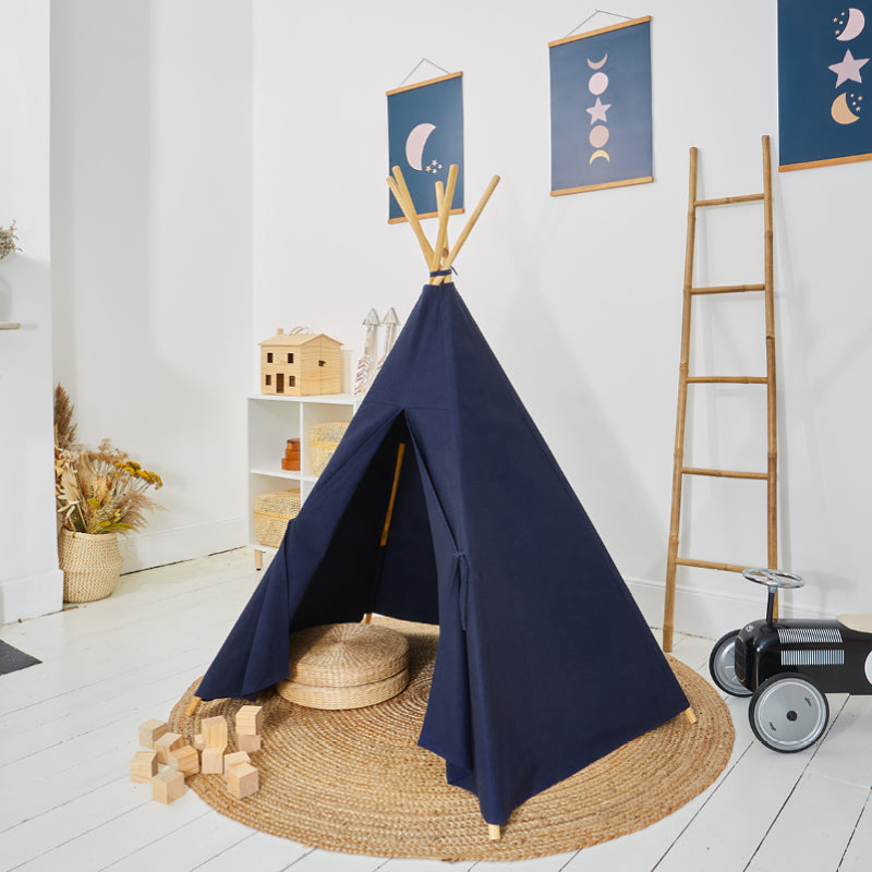 100% Cotton Canvas Ultra Anti-UV Play Teepee | Charlie - Midnight