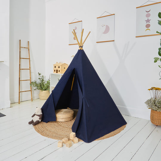 100% Cotton Canvas Ultra Anti-UV Play Teepee | Hettie - Midnight