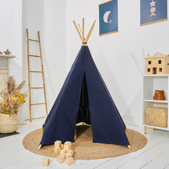 100% Cotton Canvas Ultra Anti-UV Play Teepee | Charlie - Midnight