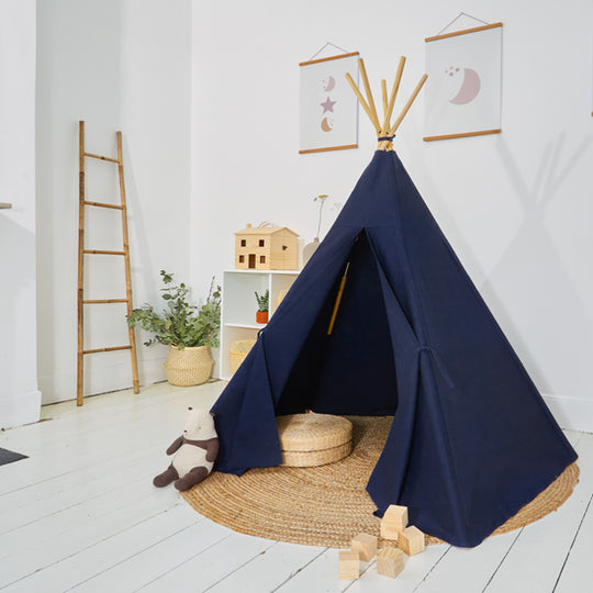 100% Cotton Canvas Ultra Anti-UV Play Teepee | Hettie - Midnight
