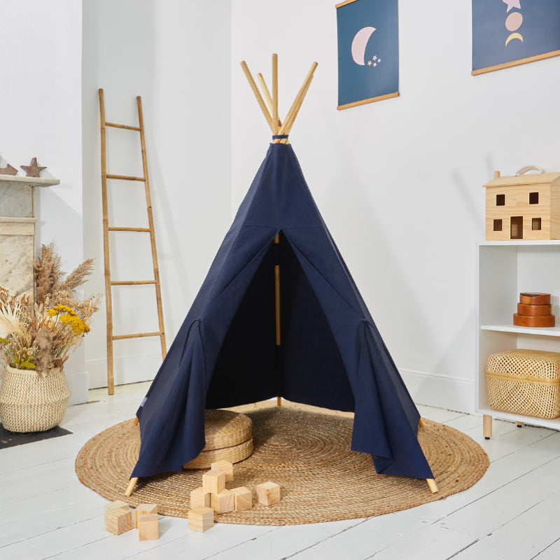 100% Cotton Canvas Ultra Anti-UV Play Teepee | Charlie - Midnight
