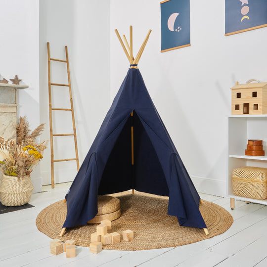 100% Cotton Canvas Ultra Anti-UV Play Teepee | Charlie - Midnight